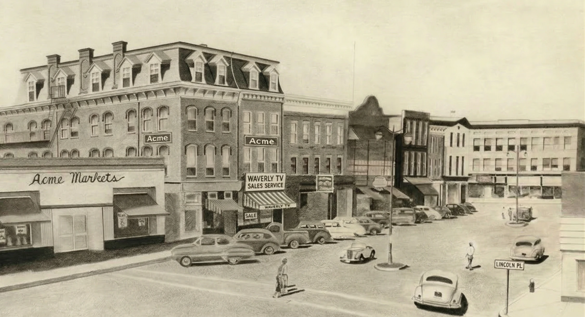 Waverly TV storefront on Waverly Place in Madison, NJ, circa 1950s