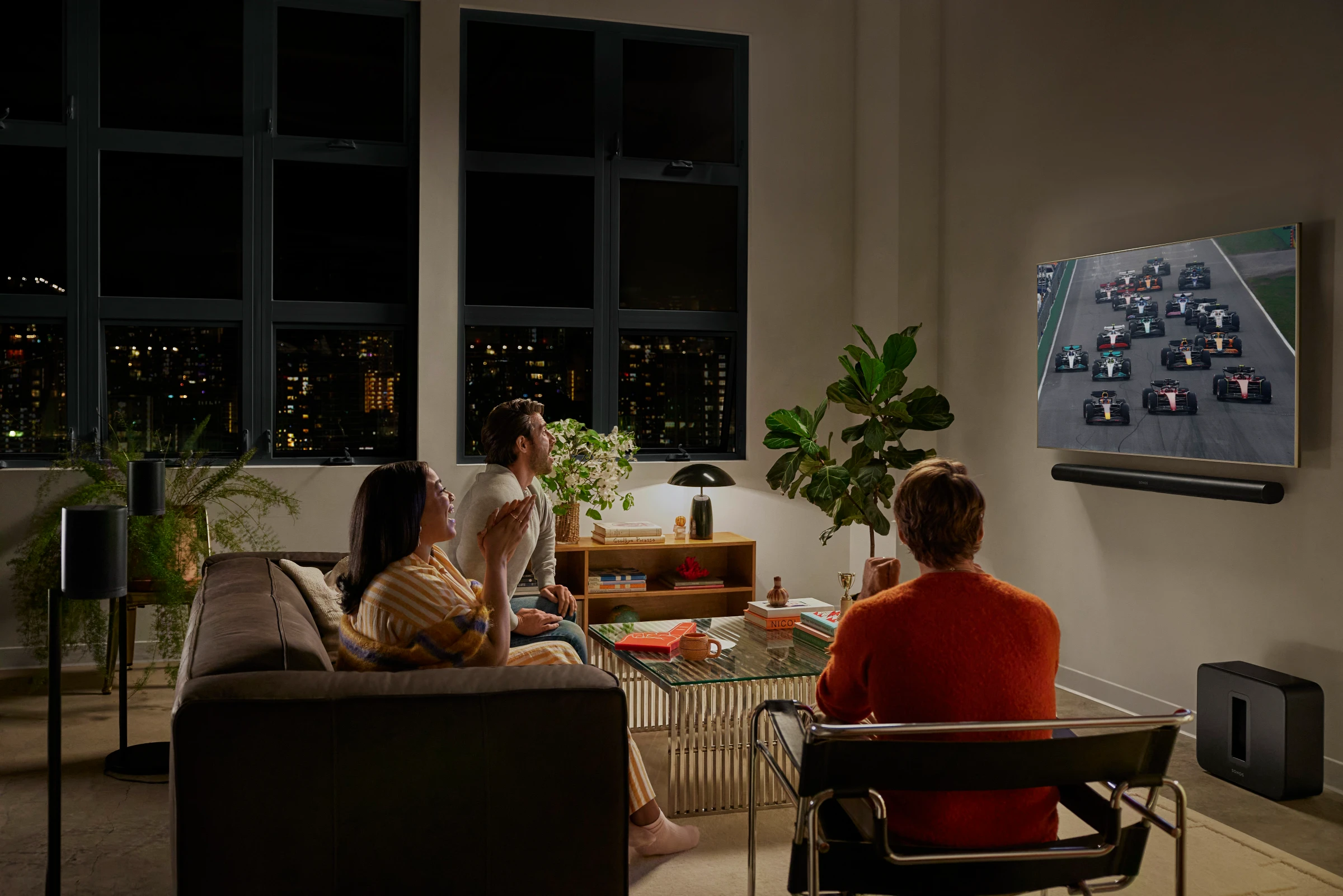 Home entertainment system in a beautifully designed living space